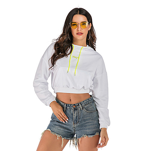 Women's Hoodie Sweatshirt Hoodies Pullover Cropped Hoodie Hoody White Crop Top Hoodie Solid Color Cute Sport Athleisure Pullover Long Sleeve Warm Soft Oversized Comfortable Everyday Use Causal
Women's Hoodie Sweatshirt Hoodies Pullover Cropped Hoodie Hoody White Crop Top Hoodie Solid Color Cute Sport Athleisure Pullover Long Sleeve Warm Soft Oversized Comfortable Everyday Use Causal