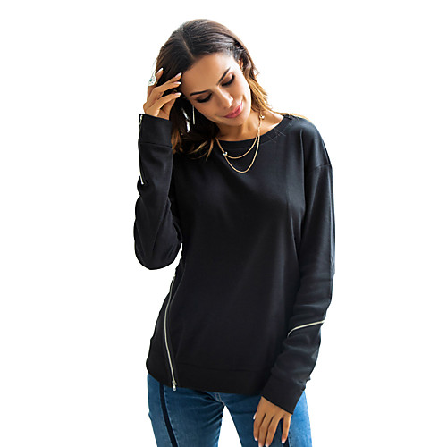Women's Sweatshirt Pullover Black Zipper Crew Neck Solid Color Sport Athleisure Sweatshirt Long Sleeve Warm Soft Comfortable Everyday Use Causal Exercising General Use / Winter
Women's Sweatshirt Pullover Black Zipper Crew Neck Solid Color Sport Athleisure Sweatshirt Long Sleeve Warm Soft Comfortable Everyday Use Causal Exercising General Use / Winter