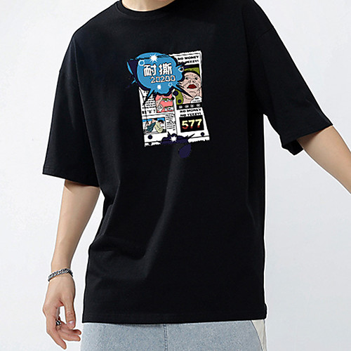 Men's Tee / T-shirt Black White Blue Cartoon Oversized Crew Neck Cartoon Cool Sport Athleisure T Shirt Top Short Sleeves Breathable Soft Oversized Comfortable Plus Size Everyday Use Exercising
Men's Tee / T-shirt Black White Blue Cartoon Oversized Crew Neck Cartoon Cool Sport Athleisure T Shirt Top Short Sleeves Breathable Soft Oversized Comfortable Plus Size Everyday Use Exercising