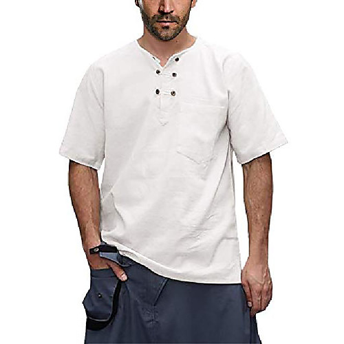 mens henley shirt short sleeve linen loose shirts pocket casual beach tops white
mens henley shirt short sleeve linen loose shirts pocket casual beach tops white