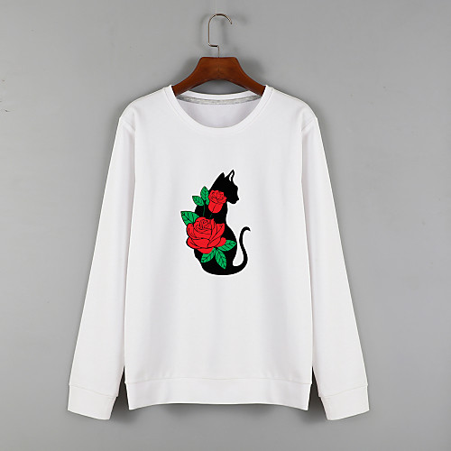 Women's Sweatshirt Pullover White Blue Cartoon Crew Neck Fleece Cat Cute Flower Sport Athleisure Sweatshirt Top Long Sleeve Warm Soft Comfortable Everyday Use Causal Exercising General Use / Winter
Women's Sweatshirt Pullover White Blue Cartoon Crew Neck Fleece Cat Cute Flower Sport Athleisure Sweatshirt Top Long Sleeve Warm Soft Comfortable Everyday Use Causal Exercising General Use / Winter