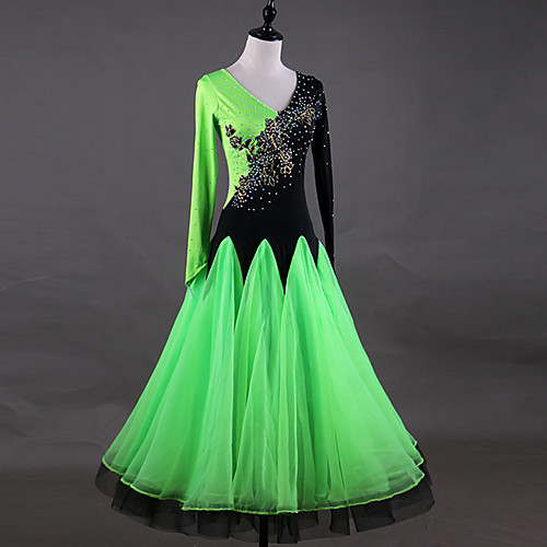 Ballroom Dance Dress Split Joint Crystals / Rhinestones Women's Performance Long Sleeve Spandex Organza
Ballroom Dance Dress Split Joint Crystals / Rhinestones Women's Performance Long Sleeve Spandex Organza