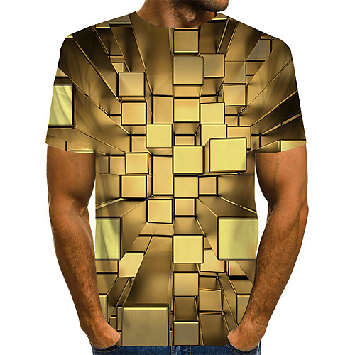 Men's T shirt Graphic Optical Illusion Print Short Sleeve Daily Tops Basic Exaggerated Gold
Men's T shirt Graphic Optical Illusion Print Short Sleeve Daily Tops Basic Exaggerated Gold