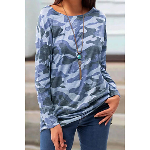Women's Blouse Shirt Pattern Camo / Camouflage Long Sleeve Print Round Neck Tops Loose Cotton Basic Basic Top Blue Purple Khaki
Women's Blouse Shirt Pattern Camo / Camouflage Long Sleeve Print Round Neck Tops Loose Cotton Basic Basic Top Blue Purple Khaki