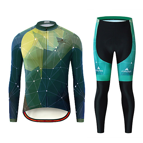 Miloto Men's Long Sleeve Cycling Jersey with Tights Black / Green Bike Clothing Suit Breathable Ultraviolet Resistant Sports Patterned Mountain Bike MTB Road Bike Cycling Clothing Apparel / Stretchy
Miloto Men's Long Sleeve Cycling Jersey with Tights Black / Green Bike Clothing Suit Breathable Ultraviolet Resistant Sports Patterned Mountain Bike MTB Road Bike Cycling Clothing Apparel / Stretchy