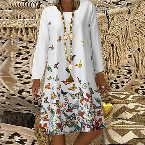 Women's A Line Dress Knee Length Dress White Blue Yellow Blushing Pink Long Sleeve Print Print Fall Round Neck Hot Casual 2021 S M L XL XXL 3XL 4XL 5XL
Women's A Line Dress Knee Length Dress White Blue Yellow Blushing Pink Long Sleeve Print Print Fall Round Neck Hot Casual 2021 S M L XL XXL 3XL 4XL 5XL