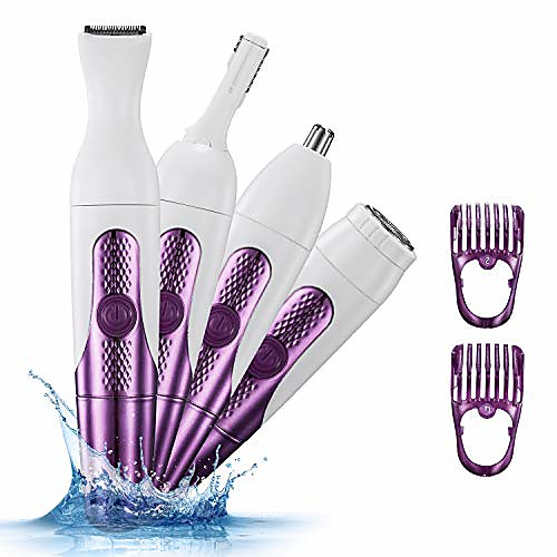 4 in 1 women shaver nose trimmer eyebrow trimmer women shaver lady razor hair removal face body grooming set for bikini area/armpit/arm/leg (purple)
4 in 1 women shaver nose trimmer eyebrow trimmer women shaver lady razor hair removal face body grooming set for bikini area/armpit/arm/leg (purple)