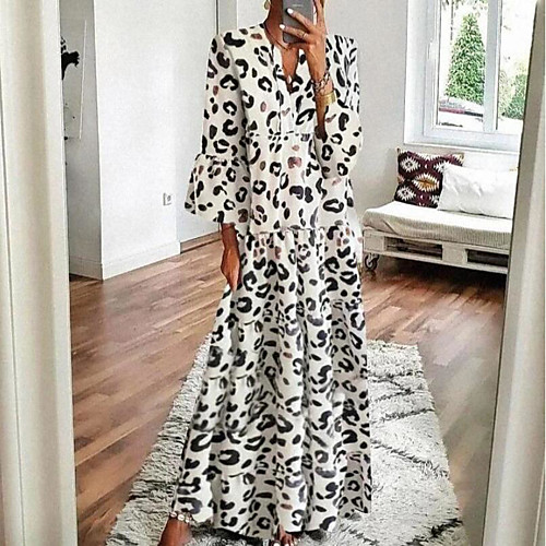 Women's Swing Dress Maxi long Dress White Gray 3/4 Length Sleeve Leopard Print Fall Summer V Neck Hot Casual 2021 S M L XL XXL 3XL 4XL 5XL
Women's Swing Dress Maxi long Dress White Gray 3/4 Length Sleeve Leopard Print Fall Summer V Neck Hot Casual 2021 S M L XL XXL 3XL 4XL 5XL