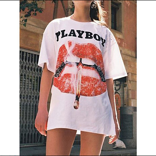 Women's T-shirt Letter Print Round Neck Tops Loose Basic Basic Top White
Women's T-shirt Letter Print Round Neck Tops Loose Basic Basic Top White
