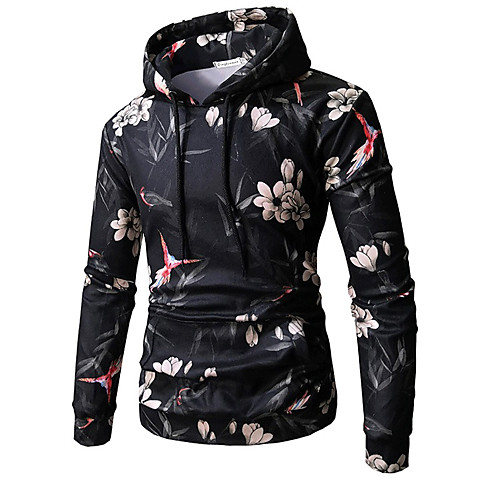Men's Pullover Hoodie Sweatshirt Floral Other Prints Basic Hoodies Sweatshirts Black
Men's Pullover Hoodie Sweatshirt Floral Other Prints Basic Hoodies Sweatshirts Black