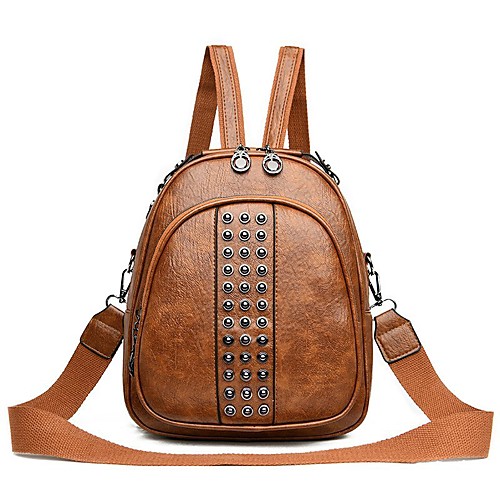 Women's Girls' Leather PU School Bag Rucksack Mini Backpack Large Capacity Waterproof Beading Zipper Solid Color Sports & Outdoor Daily Backpack White Black Blue Purple Brown
Women's Girls' Leather PU School Bag Rucksack Mini Backpack Large Capacity Waterproof Beading Zipper Solid Color Sports & Outdoor Daily Backpack White Black Blue Purple Brown