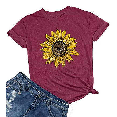 sunflower shirts for women cute graphic tee shirts letter print funny tee shirts top (l, red)
sunflower shirts for women cute graphic tee shirts letter print funny tee shirts top (l, red)