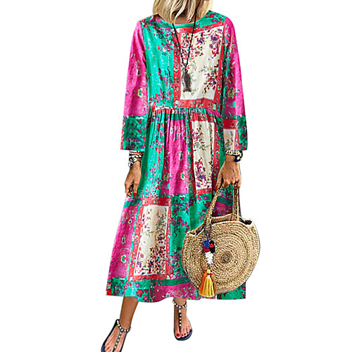 Women's T Shirt Dress Tee Dress Maxi long Dress Yellow Blushing Pink Long Sleeve Geometric Round Neck M L XL XXL 3XL 4XL 5XL / Plus Size
Women's T Shirt Dress Tee Dress Maxi long Dress Yellow Blushing Pink Long Sleeve Geometric Round Neck M L XL XXL 3XL 4XL 5XL / Plus Size