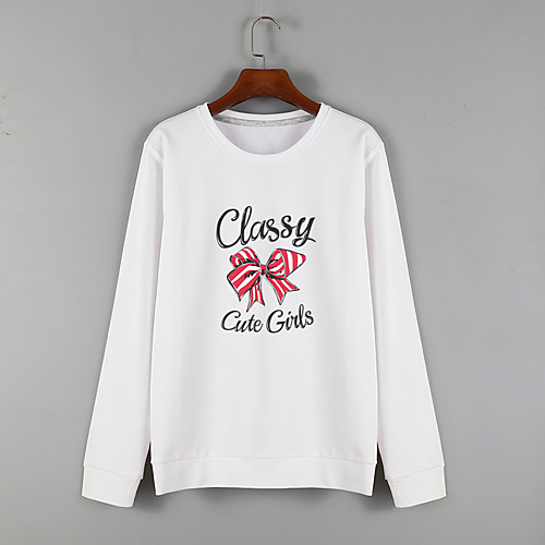 Women's Sweatshirt Pullover White Cartoon Fleece Cartoon Cute Letter & Number Sport Athleisure Sweatshirt Top Long Sleeve Warm Soft Comfortable Everyday Use Causal Exercising General Use / Winter
Women's Sweatshirt Pullover White Cartoon Fleece Cartoon Cute Letter & Number Sport Athleisure Sweatshirt Top Long Sleeve Warm Soft Comfortable Everyday Use Causal Exercising General Use / Winter