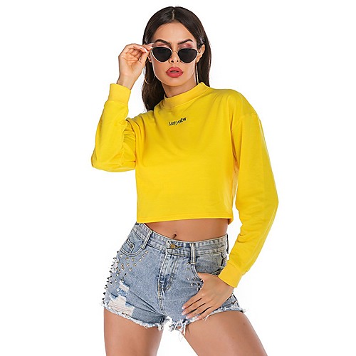 Women's Sweatshirt Crop Top Pullover Minimalist High Neck Solid Color Cute Sport Athleisure Sweatshirt Long Sleeve Warm Soft Oversized Comfortable Everyday Use Causal Exercising General Use / Winter
Women's Sweatshirt Crop Top Pullover Minimalist High Neck Solid Color Cute Sport Athleisure Sweatshirt Long Sleeve Warm Soft Oversized Comfortable Everyday Use Causal Exercising General Use / Winter