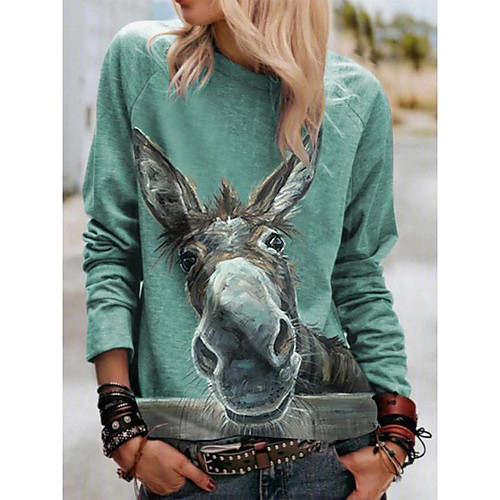 Women's Blouse Shirt Graphic Prints Long Sleeve Print Round Neck Tops Loose Basic Basic Top Green
Women's Blouse Shirt Graphic Prints Long Sleeve Print Round Neck Tops Loose Basic Basic Top Green