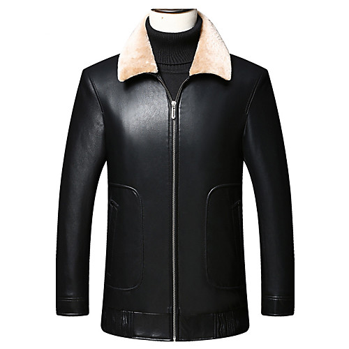 Men's Solid Colored Fur Trim Basic Fall & Winter Jacket Regular Daily Long Sleeve Faux Leather Coat Tops Black
Men's Solid Colored Fur Trim Basic Fall & Winter Jacket Regular Daily Long Sleeve Faux Leather Coat Tops Black