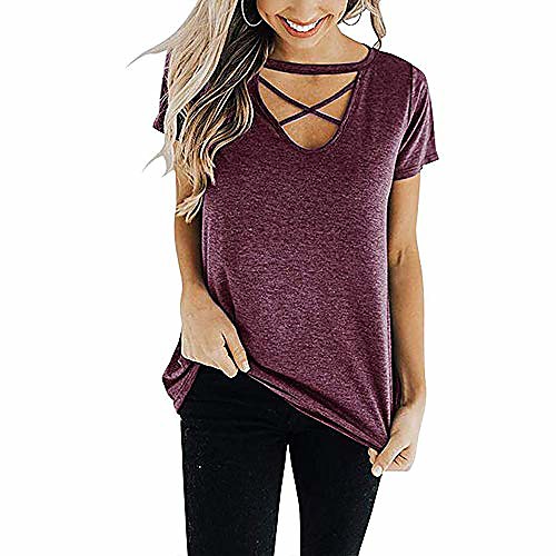 short sleeve tops for women juniors shirts criss cross v neck floral print front pleated round hem made well clothing relaxed fit casual blouse red l
short sleeve tops for women juniors shirts criss cross v neck floral print front pleated round hem made well clothing relaxed fit casual blouse red l