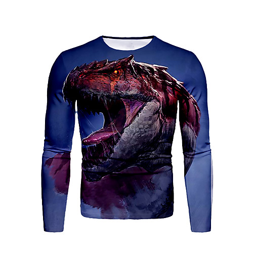 Men's T shirt Graphic Animal Plus Size Print Long Sleeve Daily Tops Streetwear Blue
Men's T shirt Graphic Animal Plus Size Print Long Sleeve Daily Tops Streetwear Blue