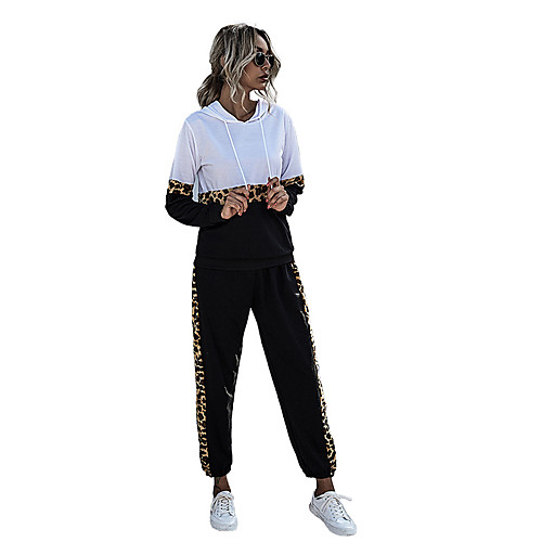 Women's Sweatsuit 2 Piece Set Leopard Print Patchwork Loose Fit Hoodie Color Block Cute Sport Athleisure Sweatshirt and Pants Outfits Clothing Suit Long Sleeve Warm Soft Oversized Comfortable
Women's Sweatsuit 2 Piece Set Leopard Print Patchwork Loose Fit Hoodie Color Block Cute Sport Athleisure Sweatshirt and Pants Outfits Clothing Suit Long Sleeve Warm Soft Oversized Comfortable