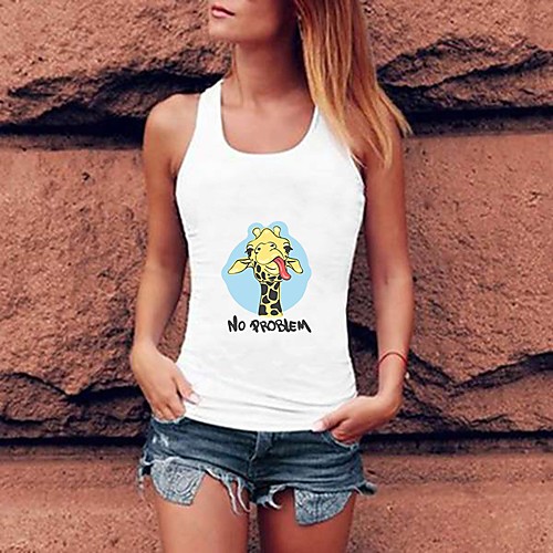 Women's Tank Top Giraffe Racerback Round Neck Tops Basic Basic Top White Black Purple
Women's Tank Top Giraffe Racerback Round Neck Tops Basic Basic Top White Black Purple