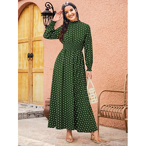 Women's Swing Dress Maxi long Dress Blue Wine Green Long Sleeve Polka Dot Ruched Print Fall Round Neck Hot Casual Boho 2021 S M L XL
Women's Swing Dress Maxi long Dress Blue Wine Green Long Sleeve Polka Dot Ruched Print Fall Round Neck Hot Casual Boho 2021 S M L XL