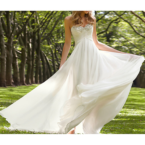 A-Line Wedding Dresses Sweetheart Neckline Court Train Chiffon Sleeveless Beach with Beading 2021
A-Line Wedding Dresses Sweetheart Neckline Court Train Chiffon Sleeveless Beach with Beading 2021