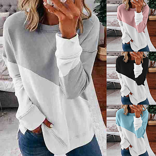 Women's Sweatshirt Pullover Patchwork Crew Neck Color Block Sport Athleisure Sweatshirt Top Long Sleeve Warm Soft Oversized Comfortable Everyday Use Causal Exercising General Use / Winter
Women's Sweatshirt Pullover Patchwork Crew Neck Color Block Sport Athleisure Sweatshirt Top Long Sleeve Warm Soft Oversized Comfortable Everyday Use Causal Exercising General Use / Winter