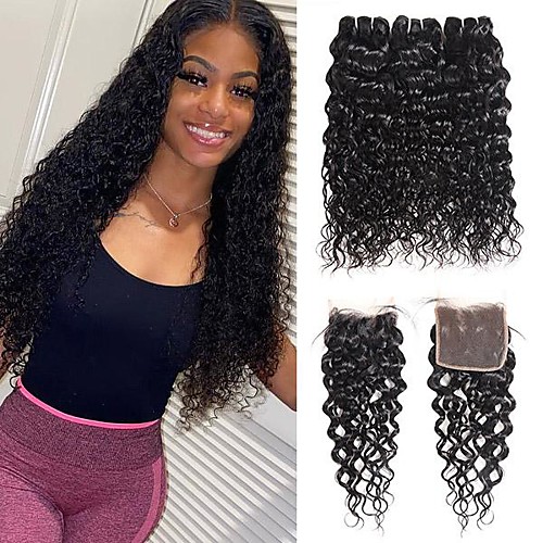 4 Bundles Hair Weaves Brazilian Hair Water Wave Human Hair Extensions Human Hair Hair Weft with Closure 8-28 inch Natural Women Natural Youth
4 Bundles Hair Weaves Brazilian Hair Water Wave Human Hair Extensions Human Hair Hair Weft with Closure 8-28 inch Natural Women Natural Youth