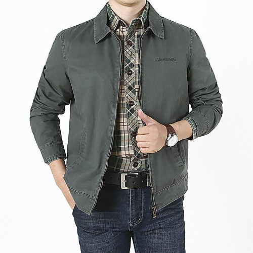 Men's Solid Colored Basic Spring & Fall Jacket Regular Daily Long Sleeve Cotton Coat Tops Army Green
Men's Solid Colored Basic Spring & Fall Jacket Regular Daily Long Sleeve Cotton Coat Tops Army Green