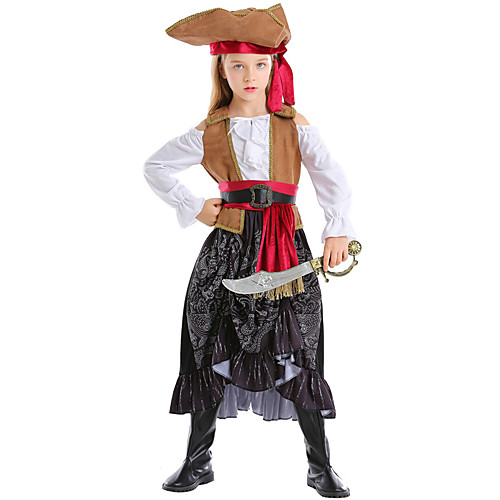 Pirate Dress Cosplay Costume Outfits Kid's Girls' Cosplay Vacation Dress Halloween Halloween Festival / Holiday Polyester Brown Easy Carnival Costumes / Belt / Hat / Belt / Hat
Pirate Dress Cosplay Costume Outfits Kid's Girls' Cosplay Vacation Dress Halloween Halloween Festival / Holiday Polyester Brown Easy Carnival Costumes / Belt / Hat / Belt / Hat
