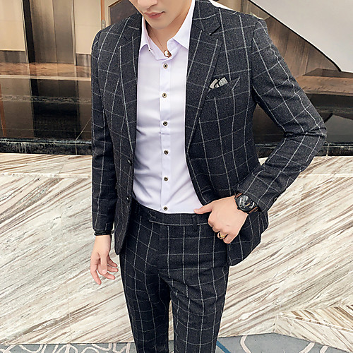 Tuxedos Standard Fit Notch Single Breasted Two-buttons Polyester Checkered / Gingham
Tuxedos Standard Fit Notch Single Breasted Two-buttons Polyester Checkered / Gingham