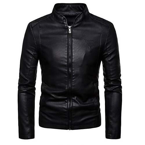 Men's Solid Colored Streetwear Spring & Fall Faux Leather Jacket Regular Daily Long Sleeve Faux Leather Coat Tops Black
Men's Solid Colored Streetwear Spring & Fall Faux Leather Jacket Regular Daily Long Sleeve Faux Leather Coat Tops Black