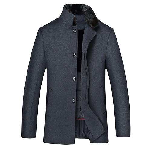 Men's Solid Colored Fur Trim Basic Fall & Winter Coat Long Daily Long Sleeve Wool Coat Tops Dark Gray
Men's Solid Colored Fur Trim Basic Fall & Winter Coat Long Daily Long Sleeve Wool Coat Tops Dark Gray