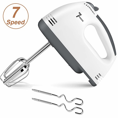 7 Speed Hand Mixer with 2 Stainless Steel Egg Beater Sticks and 2 Dough Sticks
7 Speed Hand Mixer with 2 Stainless Steel Egg Beater Sticks and 2 Dough Sticks