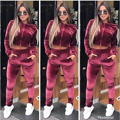 Women's 2 Piece Full Zip Tracksuit Sweatsuit Jogging Suit Street Casual Long Sleeve 2pcs Winter Front Zipper Velvet Breathable Quick Dry Soft Fitness Gym Workout Performance Running Training / Hoodie
Women's 2 Piece Full Zip Tracksuit Sweatsuit Jogging Suit Street Casual Long Sleeve 2pcs Winter Front Zipper Velvet Breathable Quick Dry Soft Fitness Gym Workout Performance Running Training / Hoodie