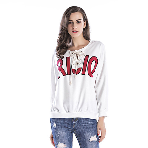 Women's Sweatshirt Pullover White Blue Crossover Crew Neck Cute Letter Printed Sport Athleisure Sweatshirt Top Long Sleeve Warm Soft Comfortable Everyday Use Causal Exercising General Use / Winter
Women's Sweatshirt Pullover White Blue Crossover Crew Neck Cute Letter Printed Sport Athleisure Sweatshirt Top Long Sleeve Warm Soft Comfortable Everyday Use Causal Exercising General Use / Winter