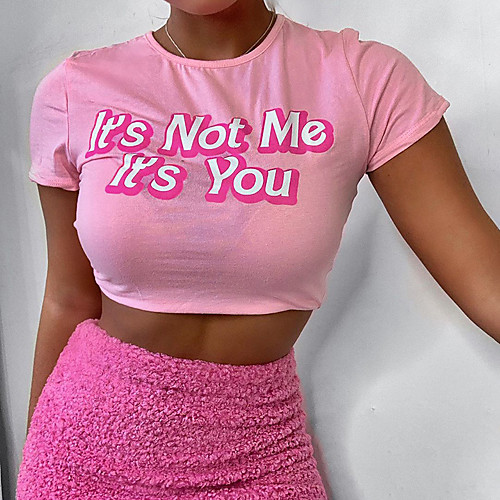 Women's Tee / T-shirt Crop Top Crew Neck Letter Printed Sport Athleisure T Shirt Short Sleeves Breathable Soft Comfortable Everyday Use Exercising General Use
Women's Tee / T-shirt Crop Top Crew Neck Letter Printed Sport Athleisure T Shirt Short Sleeves Breathable Soft Comfortable Everyday Use Exercising General Use