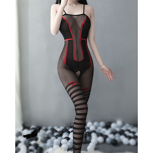 Women's Lace Backless Mesh Suits Bodysuits Nightwear Patchwork Solid Colored Black S M L
Women's Lace Backless Mesh Suits Bodysuits Nightwear Patchwork Solid Colored Black S M L