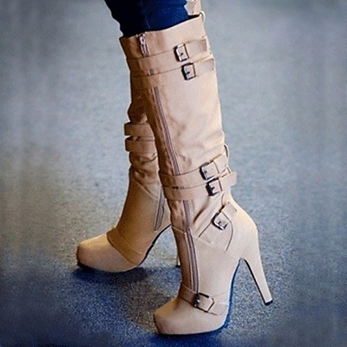 Women's Boots Kitten Heel Round Toe Knee High Boots Casual Daily PU Buckle Solid Colored Light Brown Black Gray
Women's Boots Kitten Heel Round Toe Knee High Boots Casual Daily PU Buckle Solid Colored Light Brown Black Gray