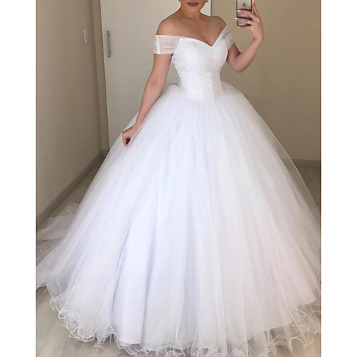 A-Line Wedding Dresses V Neck Floor Length Tulle Sleeveless Romantic with 2021
A-Line Wedding Dresses V Neck Floor Length Tulle Sleeveless Romantic with 2021
