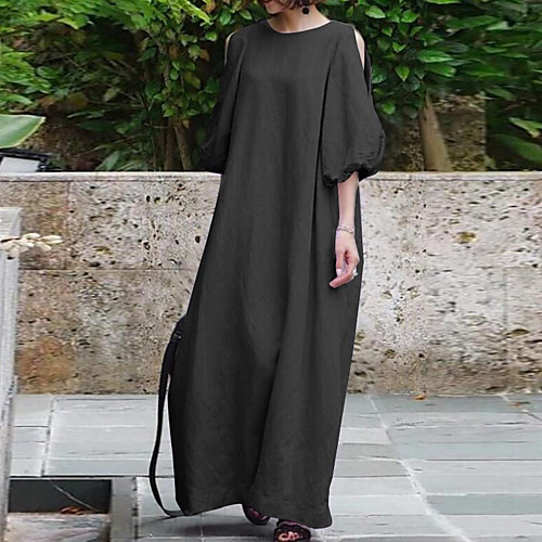 Women's Shift Dress Maxi long Dress Black Purple Khaki Half Sleeve Solid Color Patchwork Summer Round Neck Casual Cotton 2021 S M L XL XXL 3XL 4XL 5XL
Women's Shift Dress Maxi long Dress Black Purple Khaki Half Sleeve Solid Color Patchwork Summer Round Neck Casual Cotton 2021 S M L XL XXL 3XL 4XL 5XL