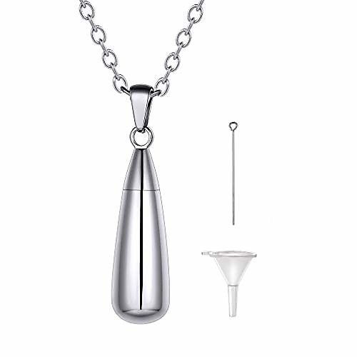 beautiful necklace urn for daughter stainless steel waterproof dust proof teardrop pendant necklace funeral jewelry silver
beautiful necklace urn for daughter stainless steel waterproof dust proof teardrop pendant necklace funeral jewelry silver
