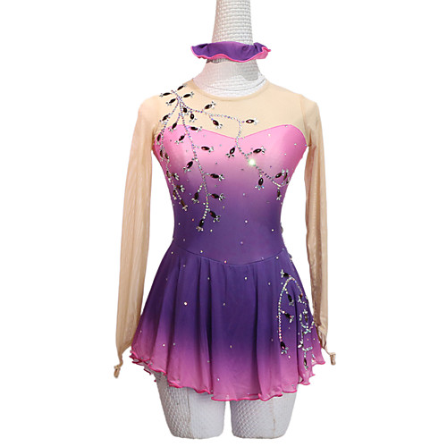 Figure Skating Dress Women's Girls' Ice Skating Dress Purple Glitter Patchwork Spandex High Elasticity Competition Skating Wear Handmade Crystal / Rhinestone Long Sleeve Ice Skating Winter Sports
Figure Skating Dress Women's Girls' Ice Skating Dress Purple Glitter Patchwork Spandex High Elasticity Competition Skating Wear Handmade Crystal / Rhinestone Long Sleeve Ice Skating Winter Sports