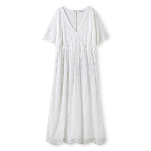Sheath / Column Minimalist Boho Holiday Party Wear Dress V Neck Short Sleeve Ankle Length Lace with Lace Insert 2021
Sheath / Column Minimalist Boho Holiday Party Wear Dress V Neck Short Sleeve Ankle Length Lace with Lace Insert 2021