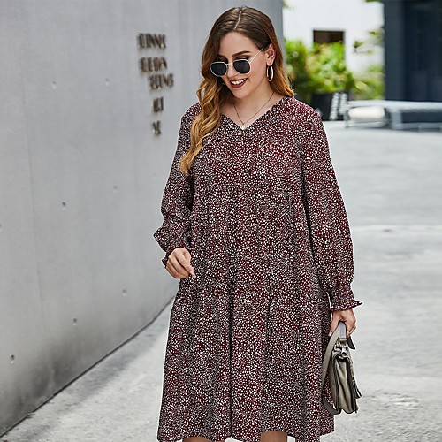 Women's Swing Dress Midi Dress White Red Brown Long Sleeve Print Print Fall V Neck Casual 2021 XL XXL 3XL 4XL
Women's Swing Dress Midi Dress White Red Brown Long Sleeve Print Print Fall V Neck Casual 2021 XL XXL 3XL 4XL