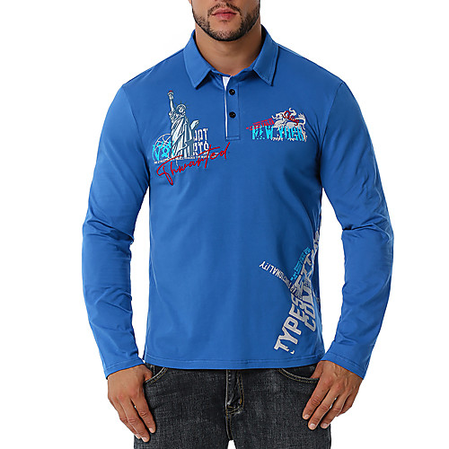 Men's Polo Other Prints Graphic Plus Size Long Sleeve Daily Tops Cotton White Black Blue
Men's Polo Other Prints Graphic Plus Size Long Sleeve Daily Tops Cotton White Black Blue