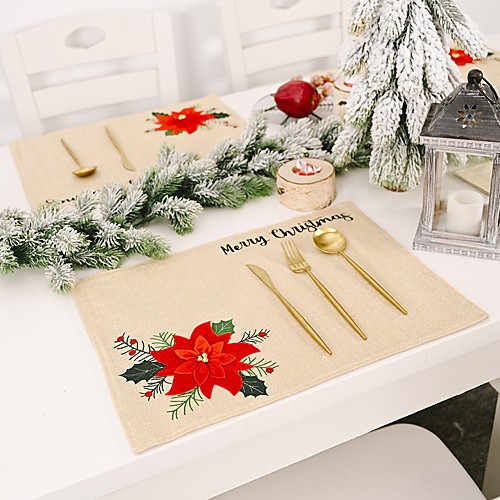 4PCS Placemats Linens Christmas Contemporary Holiday Table Cover Table decorations for Christmas Rectangular 4633.5 cm Khaki
4PCS Placemats Linens Christmas Contemporary Holiday Table Cover Table decorations for Christmas Rectangular 4633.5 cm Khaki
