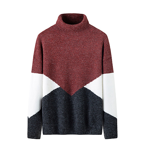 Men's Stylish Basic Oversized Knitted Color Block Pullover Acrylic Fibers Long Sleeve Sweater Cardigans Turtleneck Fall Winter Black Blue Red
Men's Stylish Basic Oversized Knitted Color Block Pullover Acrylic Fibers Long Sleeve Sweater Cardigans Turtleneck Fall Winter Black Blue Red