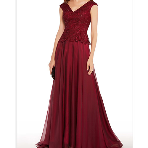 A-Line Mother of the Bride Dress Elegant V Neck Floor Length Chiffon Lace Sleeveless with Pleats 2021
A-Line Mother of the Bride Dress Elegant V Neck Floor Length Chiffon Lace Sleeveless with Pleats 2021